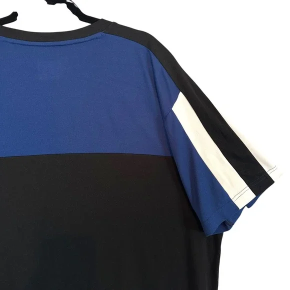 Lacoste Sport‎ Ultra Dry Colorblock Crew Neck Shirt Blue Black White 2XLB